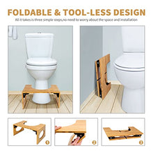Load image into Gallery viewer, BQYPOWER Squatting Toilet Stool, Bamboo 8 Inch Toilet Potty Stool, Foldable Bathroom Squatting Urinal with Non-Slip Mat for Adults Children