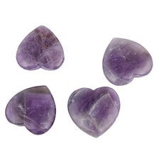 Load image into Gallery viewer, Bingcute Natural Amethyst Pocket Carved Puff Heart Pocket Stone,Healing Palm Crystal Pack of 1(1.6")