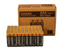 Load image into Gallery viewer, KODAK AAA Batteries 60 Pack - with 10 Years Shelf Life Long Lasting Alkaline Batteries AAA Size Pack, 1.5V Mignon LR03 MN1500 AM3 Triple A Batteries, Leak Proof AAA Battery Pack