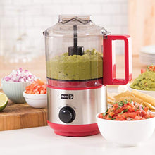 Load image into Gallery viewer, Dash DMFP100RD Mini Food Chopper, Blender + Grinder with Stainless Steel Blades for BBQ Sauce, Salsa, Pesto, Salad & Dessert: Easily Meal Prep Onion, Nuts, Cheese, Garlic, Bacon & More, 2 cup, Red