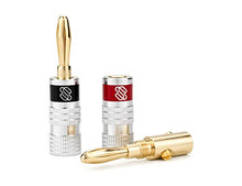Load image into Gallery viewer, Sewell Silverback Banana Plugs, 24k Gold Dual Screw Lock Speaker Connector, 12 Pairs