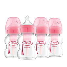 Load image into Gallery viewer, Dr. Brown's Natural Flow Options + Wide-Neck Bottle, Pink Print, 4 Pack, 5 Ounce