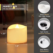 Load image into Gallery viewer, Homemory 48-Pack Battery Tea Lights Bulk, Long-Lasting Tea Lights Battery Operated, Flameless Flickering Romantic Wedding Candles for Wedding Proposal Anniversary Holiday Decor, Dia 1-2/5'', H 1-1/4''