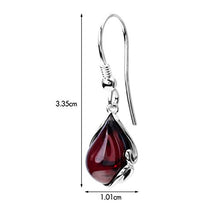 Load image into Gallery viewer, Ian and Valeri Co. Cherry Amber Sterling Silver Earrings Pendant Necklace Set Chain 18 Inches