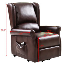 Load image into Gallery viewer, Giantex Electric Lift Chair Power Lift Reclining for Living Room Bedroom Elder People with Remote Control, Red Brown