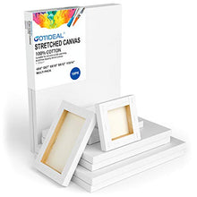Load image into Gallery viewer, GOTIDEAL Stretched Canvas, Multi Pack 4x4", 5x7", 8x10",9x12", 11x14" Set of 10, Primed White - 100% Cotton Artist Canvas Boards for Painting, Acrylic Pouring, Oil Paint Dry & Wet Art Media
