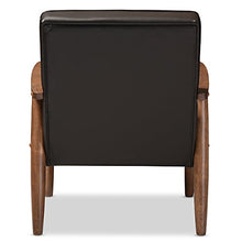 Load image into Gallery viewer, Baxton Studio Sorrento Mid-Century Retro Modern Faux Leather Upholstered Wooden Lounge Chair, Brown