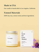 Load image into Gallery viewer, A Scent for Every Memory | Scented Luxury Soy Wax Candle | Handcrafted in USA | N07 Lavender | Long Lasting Burning for Stress Relief 7.5 oz