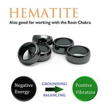 Load image into Gallery viewer, Morchic 5Pcs Hematite Stone Plain Band Rings for Women Men Unisex, Anxiety Balance Root Chakra 10mm Thick (Pack of Mixed Size)