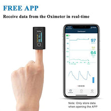 Load image into Gallery viewer, Wellue Bluetooth Pulse Oximeter Fingertip, Blood Oxygen Saturation Monitor with Alarm, Free APP,Batteries, Carry Bag & Lanyard