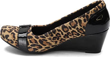 Load image into Gallery viewer, Clarks Women's Flores Poppy Pump, Tan Leopard Suede, 6 M US