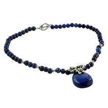 Load image into Gallery viewer, NOVICA Lapis Lazuli .925 Sterling Silver Pendant Necklace, 18", Lovely Lily'