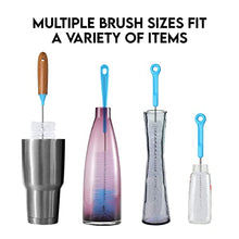 Load image into Gallery viewer, Turbo Microfiber Bottle Brush Cleaner Pack - Set of 5 Long, Cleaning Brushes for Baby Bottles, Water Bottles, Straws, Tumblers, Wine Decanters and Flask - Kitchen Supplies
