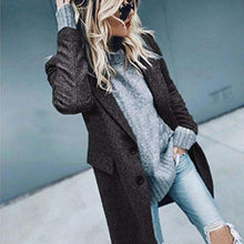 Load image into Gallery viewer, WYTong Women's Fashion Long Sleeve Cardigan Autumn And Winter Long-sleeved Woolen Casual Sweater Coat(Gray,L)