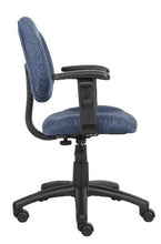 Load image into Gallery viewer, Boss Office Products Perfect Posture Delux Fabric Task Chair with Adjustable Arms in Blue