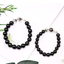 Load image into Gallery viewer, Feng Shui Black Obsidian Wealth Bracelet Natural Moonstone Black Crystal Green Ghost 925 Silver Attract Lucky Gift for Man Woman Couple Best Friend,Black Crystal 1