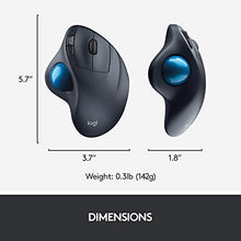 Load image into Gallery viewer, Logitech M570 Wireless Trackball Mouse – Ergonomic Design with Sculpted Right-Hand Shape, Compatible with Apple Mac and Microsoft Windows Computers, USB Unifying Receiver, Dark Gray