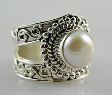 Load image into Gallery viewer, Freshwater Pearl Silver Ring, Pearl Ring, 925 Solid Sterling Silver Ring, Pearl Jewelry, Pearl Ring for Women, Handmade Ring Size 3-14 US