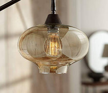 Load image into Gallery viewer, Calyx Industrial Downbridge Floor Lamp Bronze Cognac Glass Dimmable Antique LED Edison Bulb for Living Room Reading Office - Franklin Iron Works