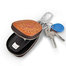 Load image into Gallery viewer, WU Men Women Genuine Leather Car Key Holders Housekeeper for Men Retro Multifunctional Home Keychain Case Female Key Wallet