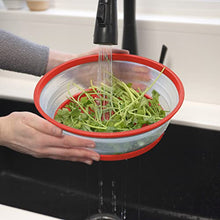 Load image into Gallery viewer, Tovolo Vented Collapsible Microwave Food Cover With Easy Grip Handle, Dishwasher-Safe, BPA-Free Silicone & Plastic, 10.5" Round, Red