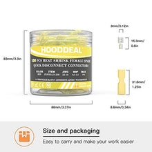 Load image into Gallery viewer, HOODDEAL 100pcs Female Spade Connector - Heat Shrink Insulated Electrical Spade Terminals - Marine Automotive Quick Disconnect Wire Crimp Connectors Kit - 12-10 Gauge, Yellow