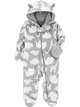 Load image into Gallery viewer, Simple Joys by Carter's Unisex Babies' Fleece Footed Jumpsuit Pram, Grey, Animal, Newborn