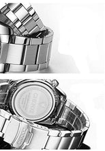 Load image into Gallery viewer, Couple Watches Classic Silver Stainless Steel Watch His and Hers Waterproof Quartz Watch(Silver Blue)