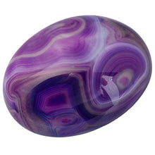 Load image into Gallery viewer, rockcloud Irregular Polished Purple Agate Palm Stones Worry Stones Pebble Healing Crystal with Velvet Bag