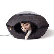 Load image into Gallery viewer, K&H PET PRODUCTS Thermo-Lookout Pod Heated Cat Bed, Gray, 4W, 22" Round