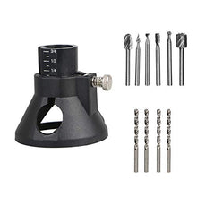 Load image into Gallery viewer, Breynet Dremel Router Attachment Kit Rotary Multi Tool Cutting Guide HSS Router Drill Bit Set for Dremel