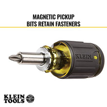 Load image into Gallery viewer, Klein Tools 32308 Multi-bit Stubby Screwdriver, Impact Rated 8-in-1 Adjustable Magnetic Tool with Phillips, Slotted, Square and Nut Driver