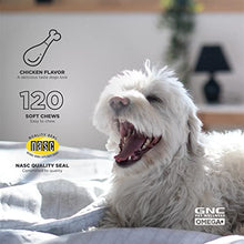 Load image into Gallery viewer, GNC Pets Omega Calming Dog Supplements for Adult Dogs with Omega Fatty Acids and Flaxseed, 120 ct | Chicken Flavored Soft Chews for Calming & Relaxation | with L-Tryptophan, Chamomile, & Ginger
