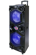Load image into Gallery viewer, QFX E-1500 Professional Large Bluetooth Speakers | Portable PA Speaker System | Dual 15” Woofers, 1.5” Tweeter, and Party Lights