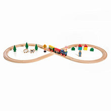 Load image into Gallery viewer, On Track USA Figure 8 Wooden Train Set, 35 Piece Deluxe Set- Comes in A Clear Container, Compatible with All Major Brands