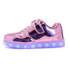Load image into Gallery viewer, Voovix Kids LED Light Up Shoes Shiny Low-Top Sneakers for Boys and Girls Child Unisex(Pink01,29)
