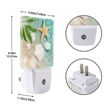 Load image into Gallery viewer, Sea Shell Starfish Beach Seaside Palm Night Light Plug in LED Lamp Acrylic Glass Decor Night Lights Plug into Wall with Automatic Light Sensor Nightlight for Stair, Bedroom, Kitchen, Bathroom