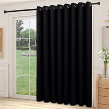 Load image into Gallery viewer, YIUMULA Sliding Glass Door Blinds, Extra Wide Blackout Room Divider Curtain Panels, Thermal Insulated Noise Reducing Curtains for Patio Doors (1 Panel, Black, 100 Inch W X 96 Inch L)