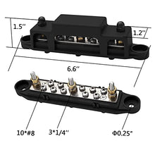 Load image into Gallery viewer, Mofeez Hammer Lug Crimper Tool and Bus Bar Set - 3x1/4” Post, 10x#8 Screw Terminal Power Distribution Block with Ring Terminals