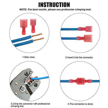 Load image into Gallery viewer, Amlits 100 PCS Nylon Spade Quick Disconnect Connectors Kit, Fully Insulated Male & Female Electrical Crimp Cold-Pressed Wire Terminals Assortment Kit