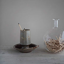 Load image into Gallery viewer, Creative Co-Op Stoneware Striker Plate, Reactive Glaze, Grey (Each One Will Vary) Match Holder
