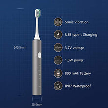 Load image into Gallery viewer, LHMZNIY-U3 Sonic Electric Toothbrush for Adults - USB Rechargeable Battery Electronic Tooth Brush with 2 Replacement Soft Brush Heads Travel Automatic Power Gum Toothbrushes Dentist Recommend