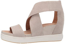 Load image into Gallery viewer, Dr. Scholl's womens Sheena Wedge Sandal, Oyster Microfiber Perforated, 8.5 US