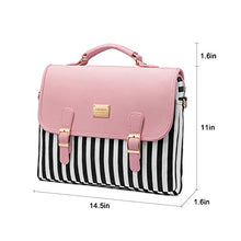 Load image into Gallery viewer, Computer Bag Laptop Bag for Women Cute Laptop Sleeve Case for Work College, Stripe-Pink, 14-Inch