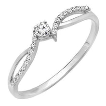 Load image into Gallery viewer, Dazzlingrock Collection 0.15 Carat (ctw) Round White Diamond Ladies Bridal Crossover Promise Engagement Ring, 10K White Gold, Size 8
