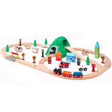 Load image into Gallery viewer, Maxim 50pc Mountain Train Set Set for Toddler with Double-Side Train Tracks Fits Brio, Thomas, Melissa and Doug, Kids Wood Toy Train for 3,4,5 Year Old Boys and Girls