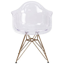 Load image into Gallery viewer, Flash Furniture Alonza Series Transparent Side Chair with Gold Base