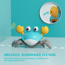 Load image into Gallery viewer, Adebena Sensing Crawling Crab, Tummy Time Baby Toys with Music Sounds & Lights, Fun Early Development Walking Dancing Crab Toy, Infant Birthday Gifts for Babies Boys Girls Toddlers, USB Rechargeable