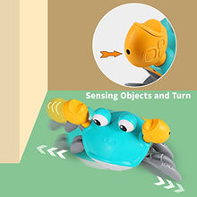 Load image into Gallery viewer, Sensing Crawling Crab, Tummy Time Baby Toys, Interactive Walking Dancing Toy with Music Sounds & Lights, Infant Fun Birthday Gift Toddler Boy Girl, USB Charging Cable Included (Green)