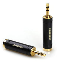 Load image into Gallery viewer, MOBOREST 3.5mm M to 6.35mm F Stereo Pure Copper Adapter, 1/8 Inch Plug Male to 1/4 Inch Jack Female Stereo Adapter, Can be Used for Conversion Headphone adapte, amp adapte, Black Fashion 2-Pack